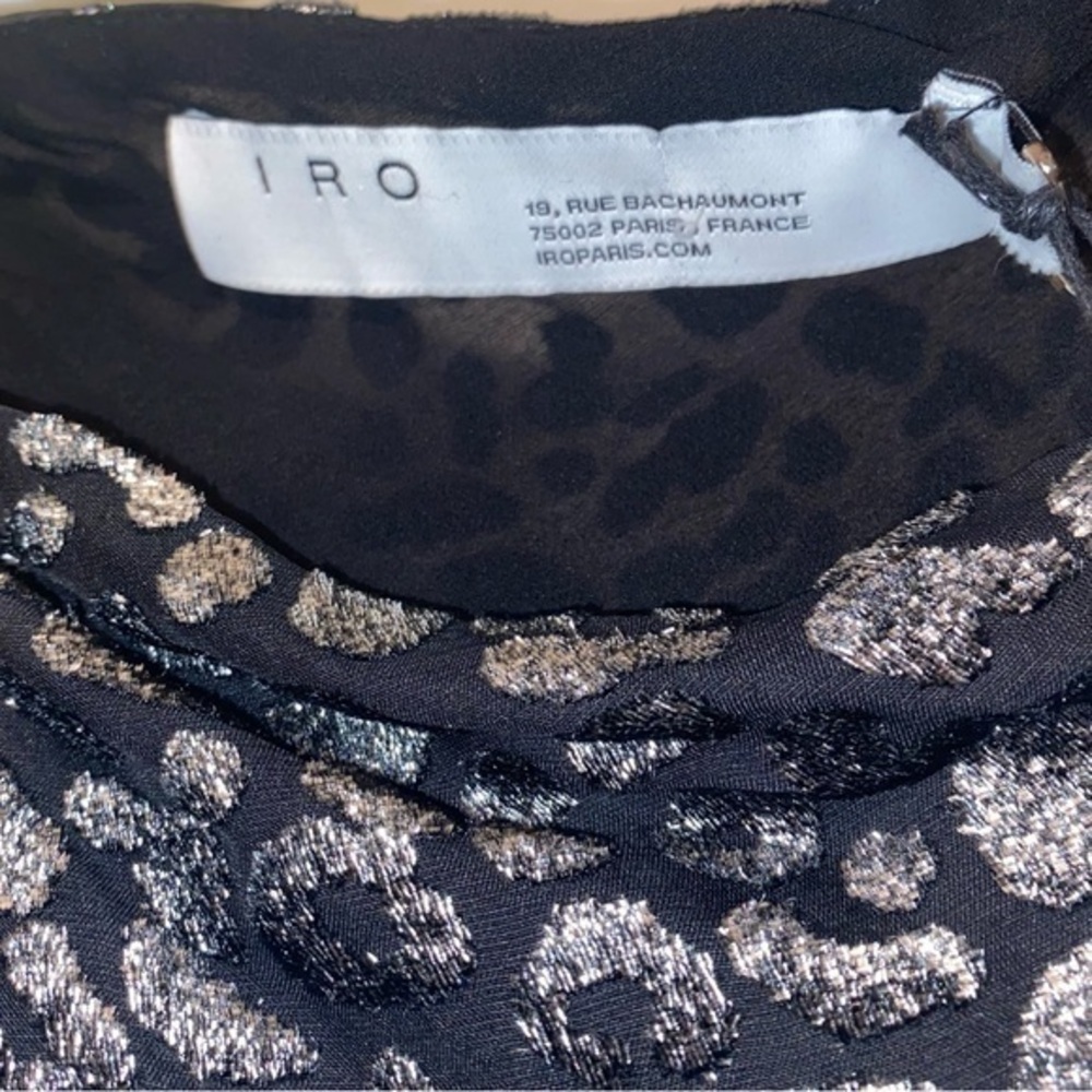 New IRO Moon Animalier Crepe Black Mini Cocktail Dress NWT - Picture 6 of 7